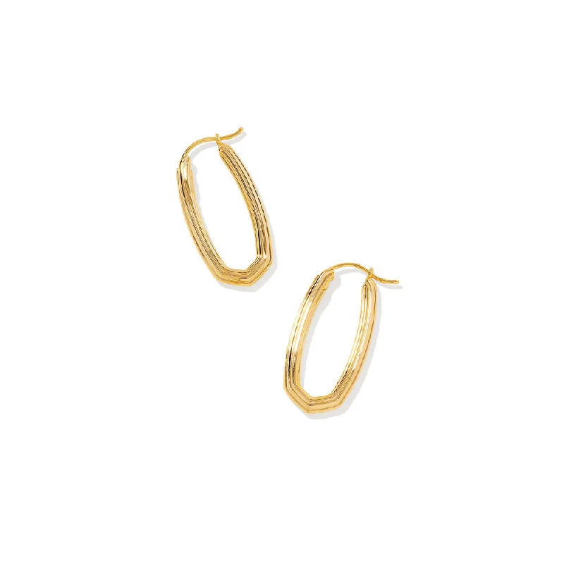 Cotton cord earrings-Kendra Scott Heather Hoop Earrings