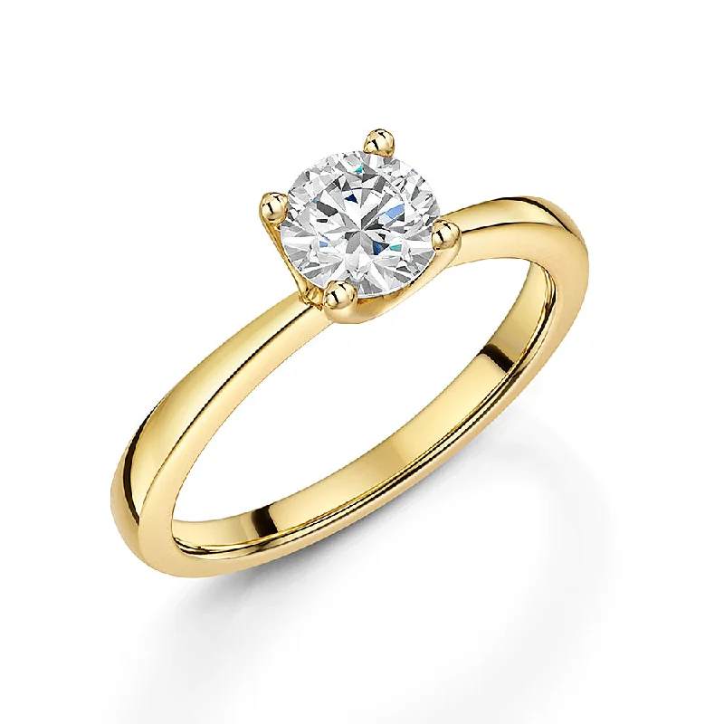 Matte finish rings-Jools Gold Vermeil 1ct Brilliant Cut Cubic Zirconia Ring