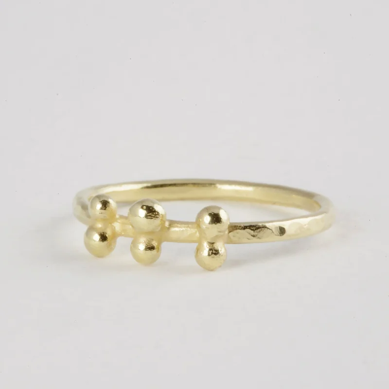 Dual-metal rings-18ct Gold Delicate Kim Granulation Rings