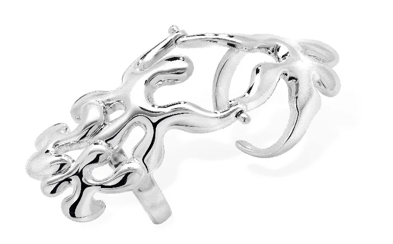 Flat band rings-Lucy Q Splash Armour Ring in Sterling Silver