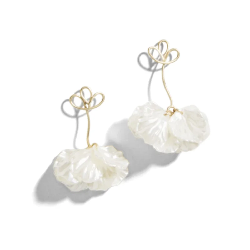 Crystal-twisted earrings-Spartina Corolla Stem Earrings Pearl