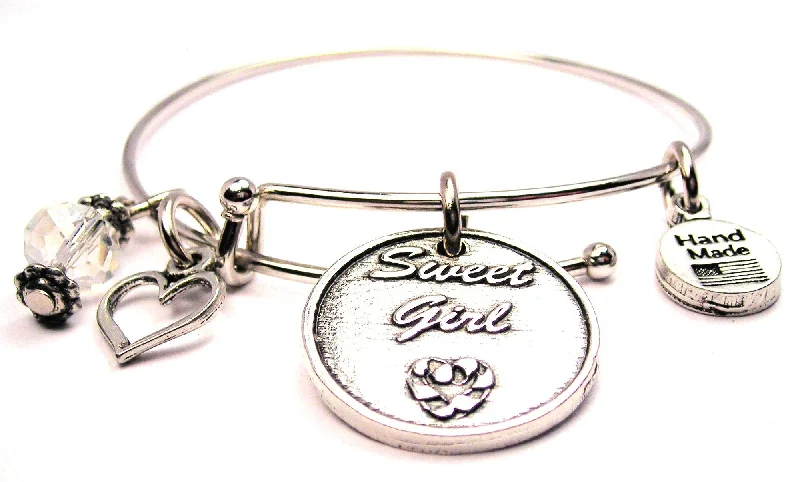 Quirky bangles-Sweet Girl Expandable Bangle Bracelet