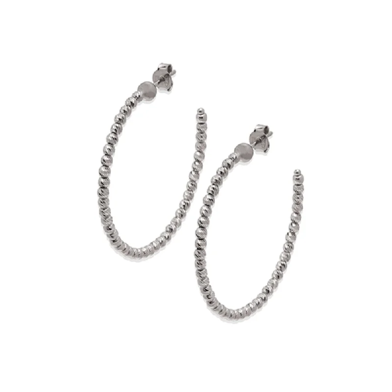 Art deco earrings-Desmos Diamond-Cut Hoop Earrings