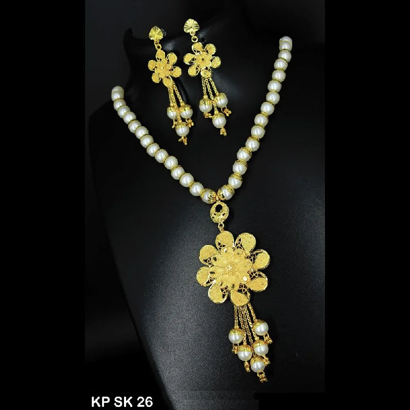 Retro deco necklaces-Mahavir Forming Gold Necklace Set - KP SK 26 SET