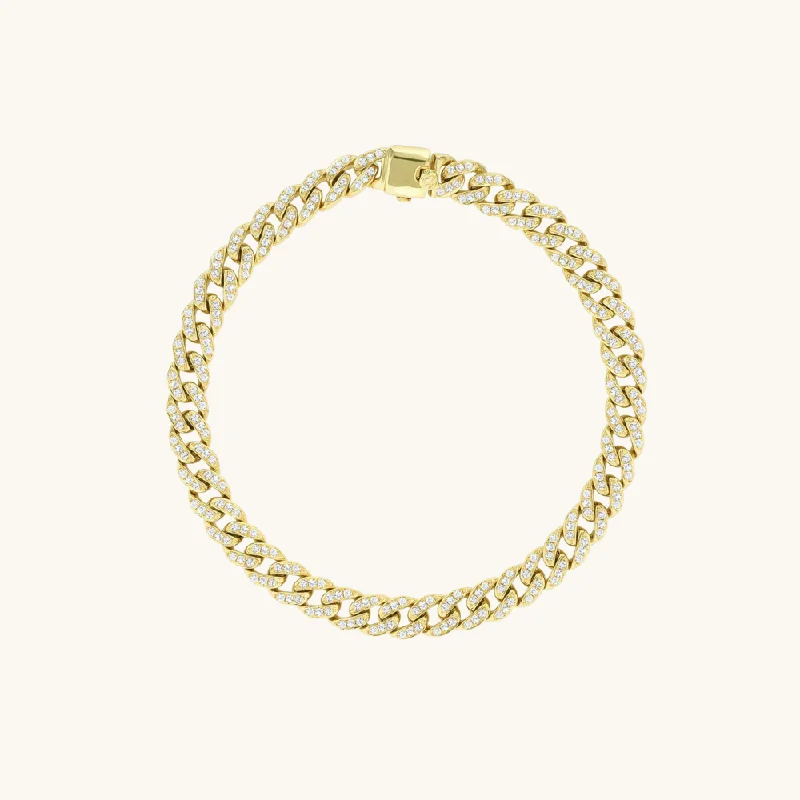 Flat knot bangles-Diamond Cuban Bracelet