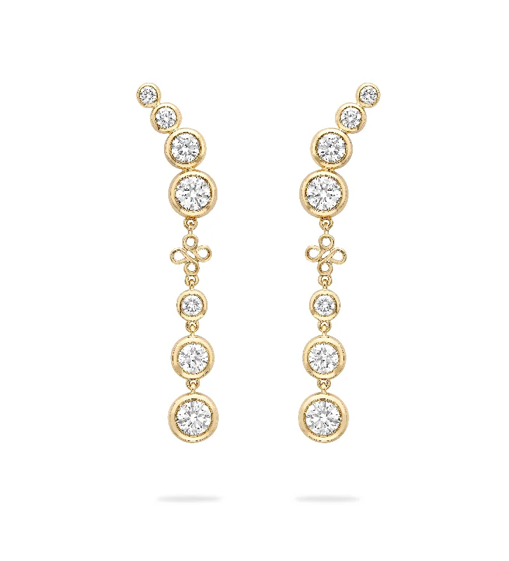 Pure gem earrings-Beach Detachable Long Yellow Gold Drop Earrings