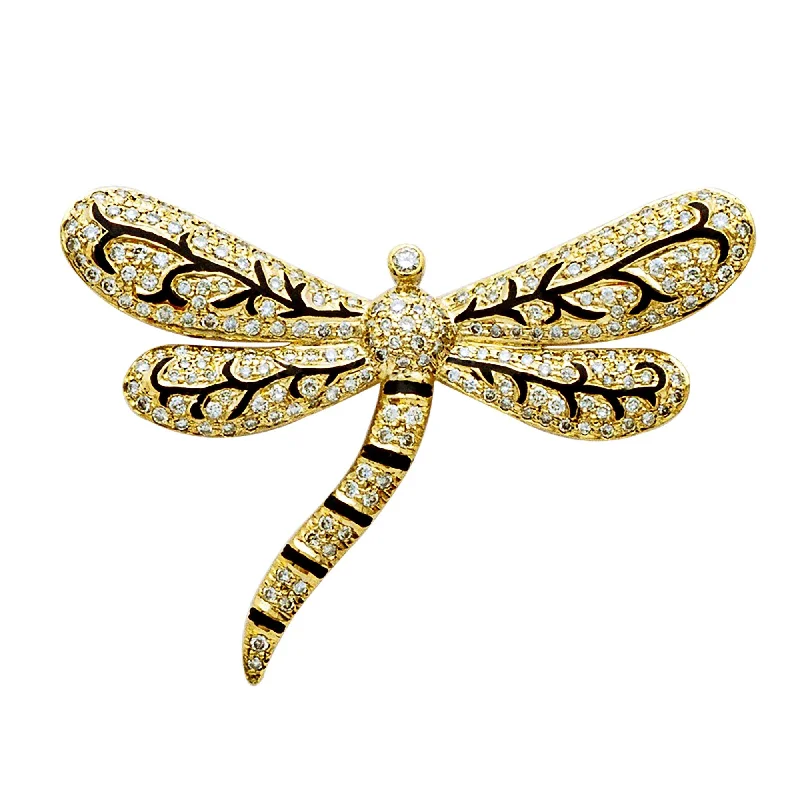 Smooth form brooch-Brooch- Diamond (Enamel)