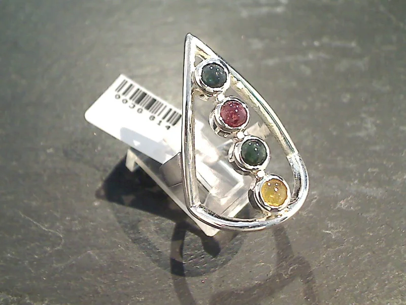 Sleek modern rings-Size 7 Tourmaline, Sterling Silver Ring