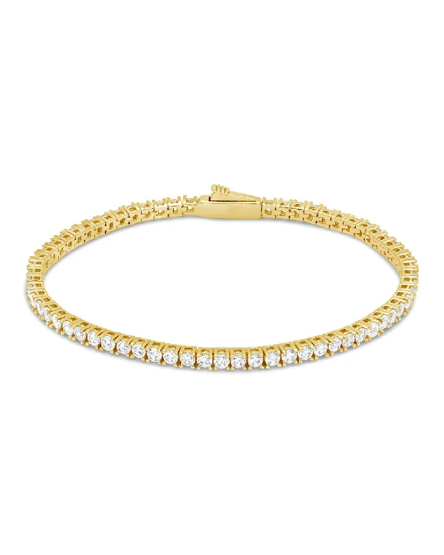 Braided silk bangles-Alicia CZ Tennis Bracelet