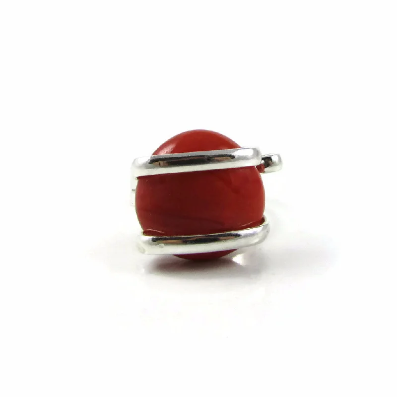 Fluid gem rings-Parallel Ring - Coral